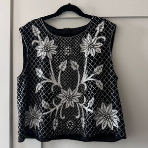 Needle & Thread crop too embroided sequin US6